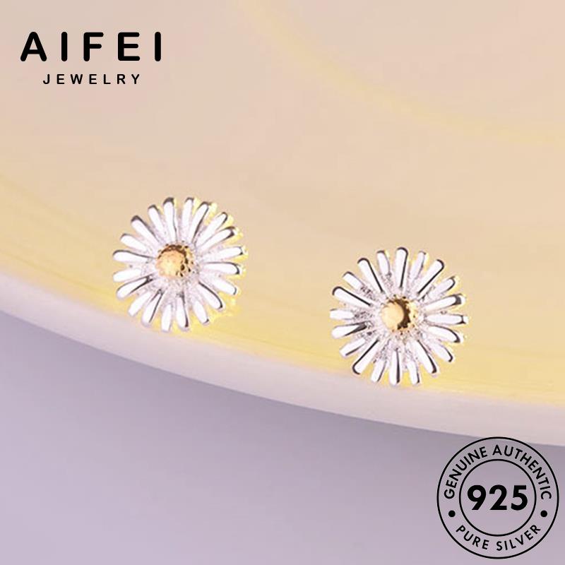 AIFEI JEWELRY vành khuyên bông xỏ tua tròn bạc vàng sức nguyên thời phụ hàn quốc kiện tai trang Thời 925 cúc bản nữ thật hoa E881