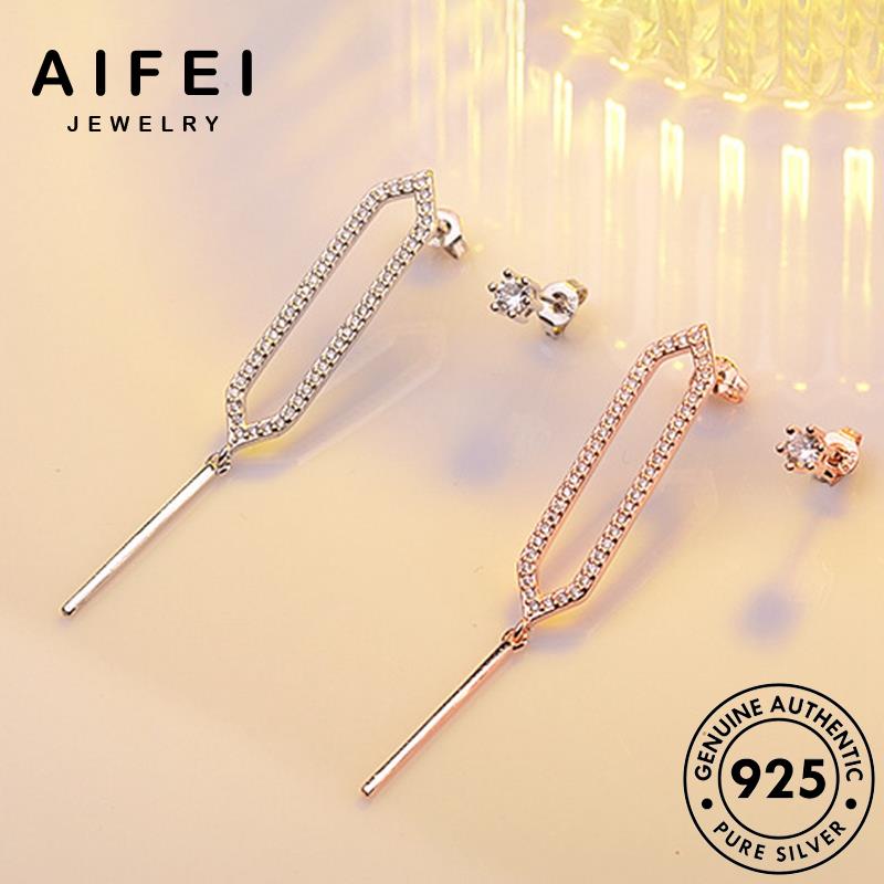 AIFEI JEWELRY bạc vàng tai sức hàn bông nữ tua bản 925 nguyên phụ trang xỏ Thời vành kim kiện tròn moissanite thật quốc cương tua khuyên thời E886