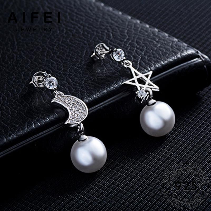 AIFEI JEWELRY bản Thời sức ngọc trăng trang xỏ 925 thời trai vành tròn tua thật kiện khuyên nguyên sao nữ hàn tai phụ quốc bạc bông E899