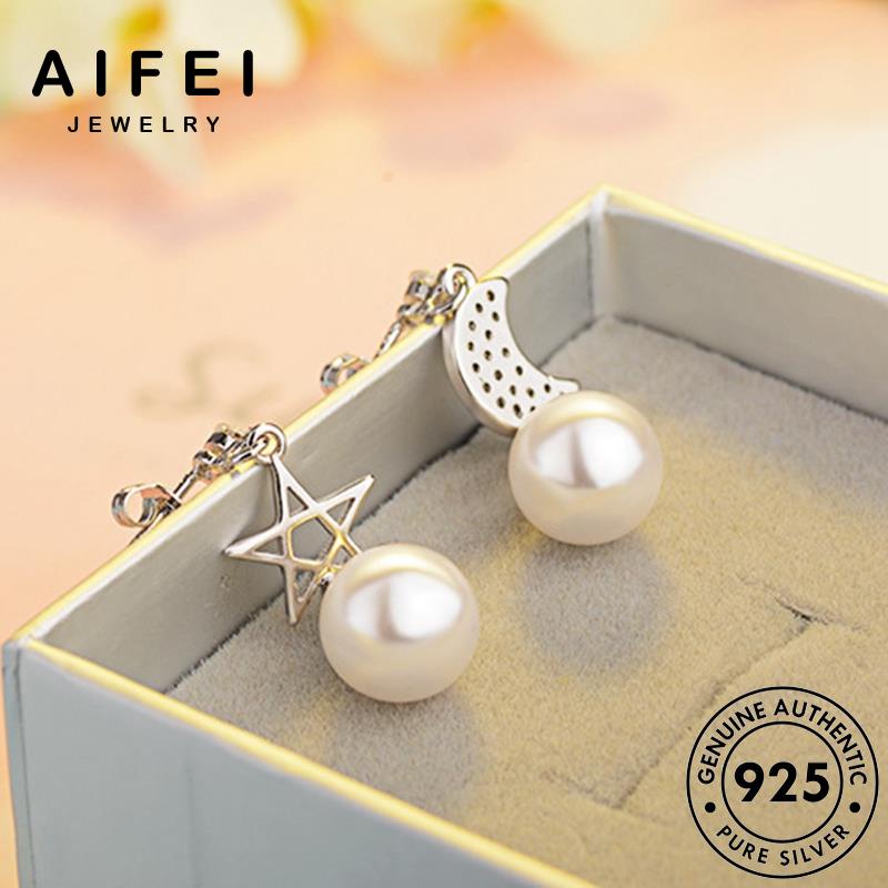 AIFEI JEWELRY bản Thời sức ngọc trăng trang xỏ 925 thời trai vành tròn tua thật kiện khuyên nguyên sao nữ hàn tai phụ quốc bạc bông E899