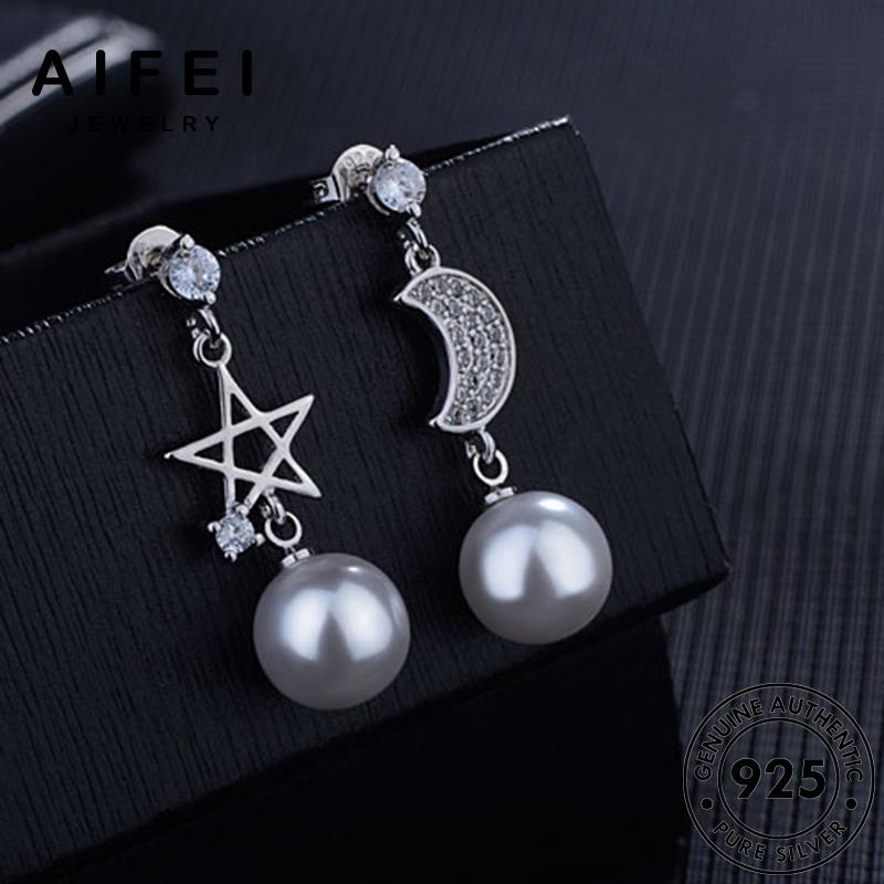 AIFEI JEWELRY bản Thời sức ngọc trăng trang xỏ 925 thời trai vành tròn tua thật kiện khuyên nguyên sao nữ hàn tai phụ quốc bạc bông E899