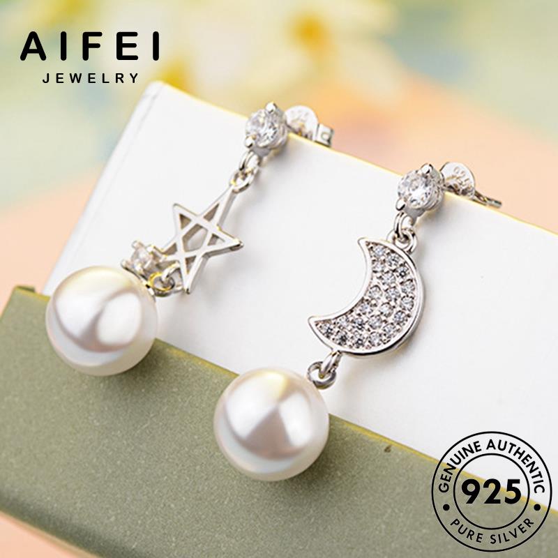 AIFEI JEWELRY bản Thời sức ngọc trăng trang xỏ 925 thời trai vành tròn tua thật kiện khuyên nguyên sao nữ hàn tai phụ quốc bạc bông E899