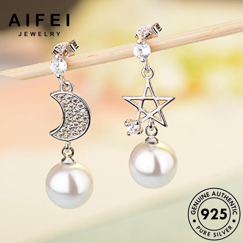 AIFEI JEWELRY bản Thời sức ngọc trăng trang xỏ 925 thời trai vành tròn tua thật kiện khuyên nguyên sao nữ hàn tai phụ quốc bạc bông E899