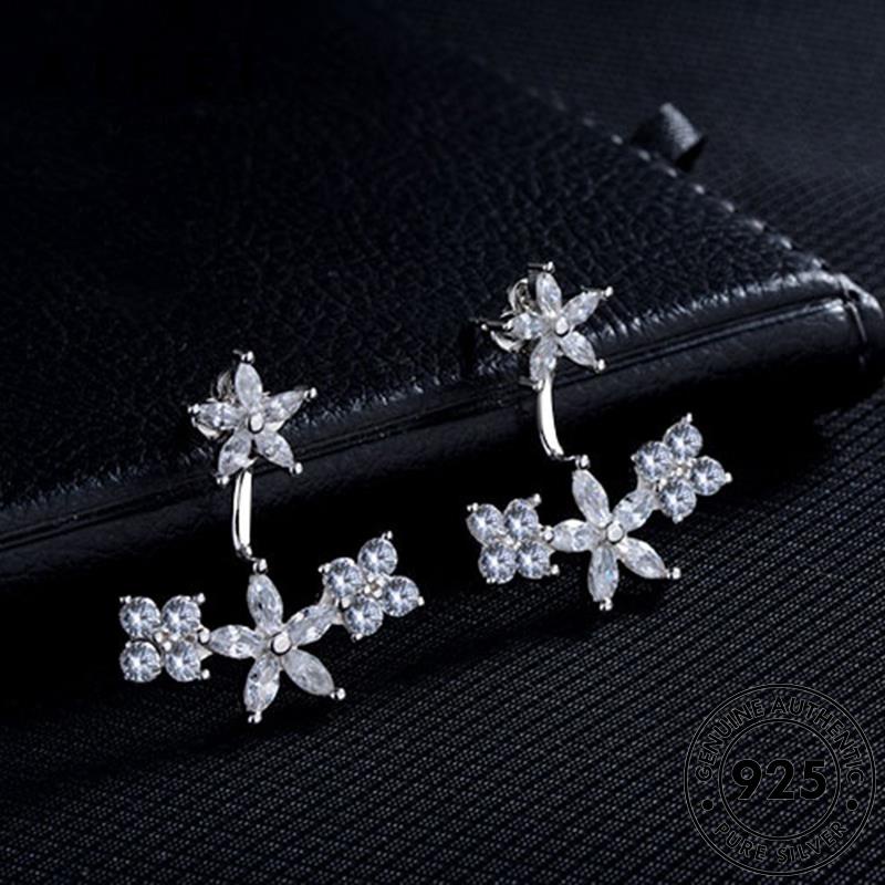 AIFEI JEWELRY moissanite bông hàn bản phụ kim thật vàng bạc quốc sức xỏ tua nguyên vành nữ thời cương 925 khuyên tròn bông những kiện hoa Thời trang tai E907