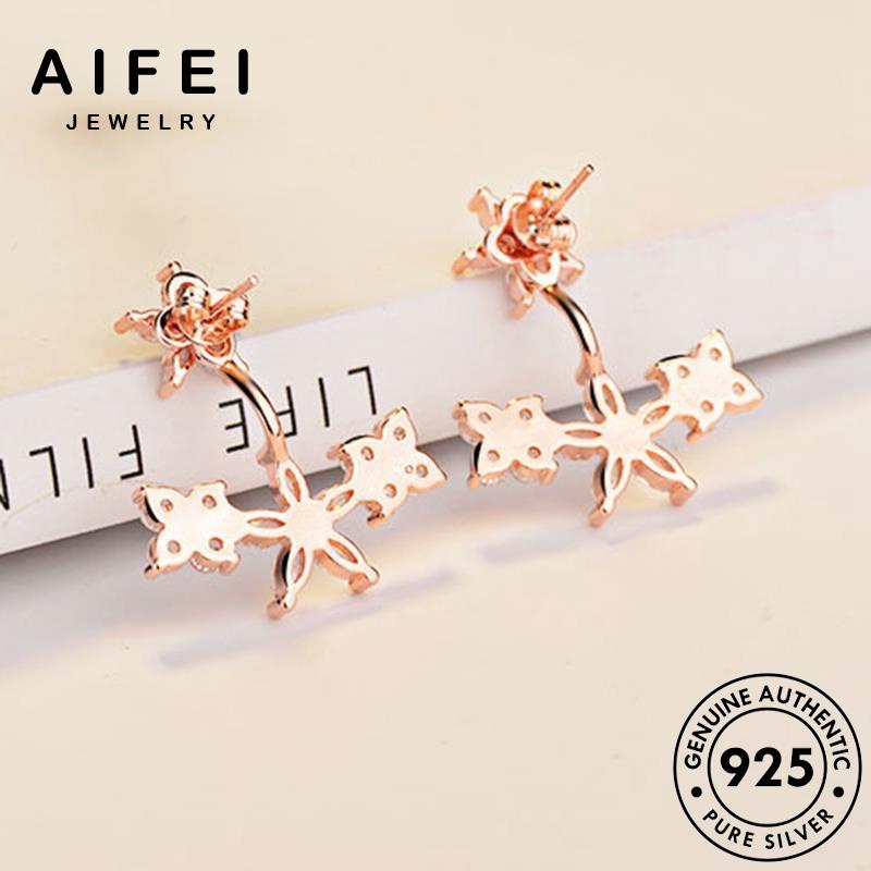 AIFEI JEWELRY moissanite bông hàn bản phụ kim thật vàng bạc quốc sức xỏ tua nguyên vành nữ thời cương 925 khuyên tròn bông những kiện hoa Thời trang tai E907