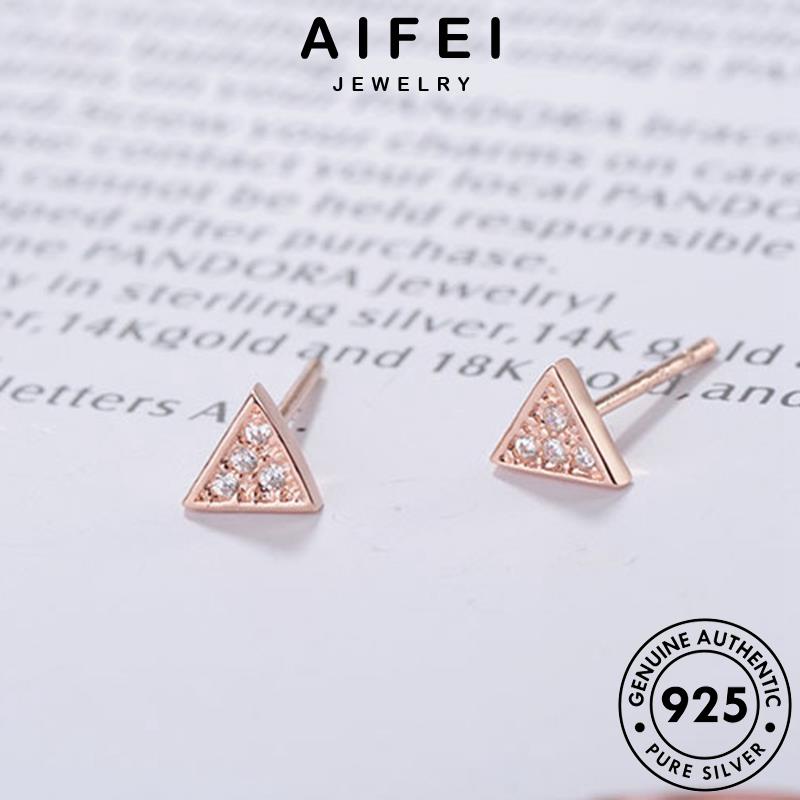 AIFEI JEWELRY bản sức kiện tai Thời trang tua quốc tam moissanite nữ bông kim hàn vàng 925 cương giác bạc khuyên nguyên tròn vành xỏ phụ thời thật E874