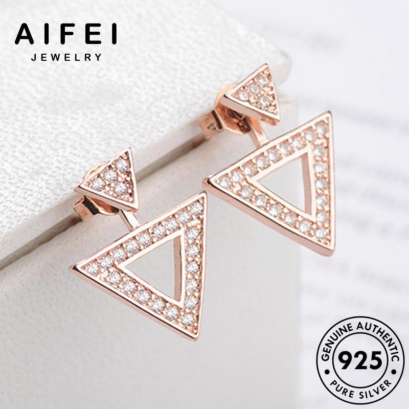 AIFEI JEWELRY bản sức kiện tai Thời trang tua quốc tam moissanite nữ bông kim hàn vàng 925 cương giác bạc khuyên nguyên tròn vành xỏ phụ thời thật E874