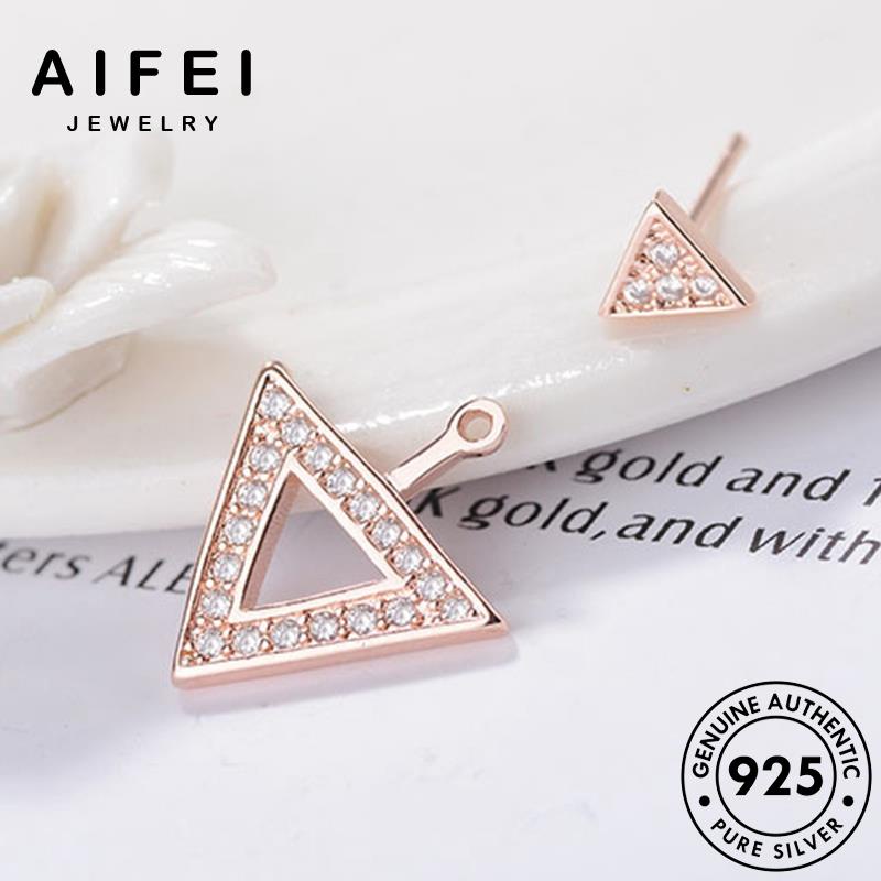 AIFEI JEWELRY bản sức kiện tai Thời trang tua quốc tam moissanite nữ bông kim hàn vàng 925 cương giác bạc khuyên nguyên tròn vành xỏ phụ thời thật E874