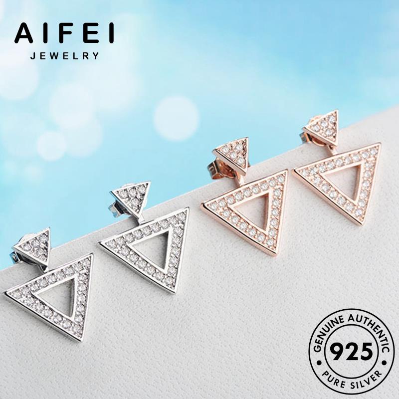 AIFEI JEWELRY bản sức kiện tai Thời trang tua quốc tam moissanite nữ bông kim hàn vàng 925 cương giác bạc khuyên nguyên tròn vành xỏ phụ thời thật E874