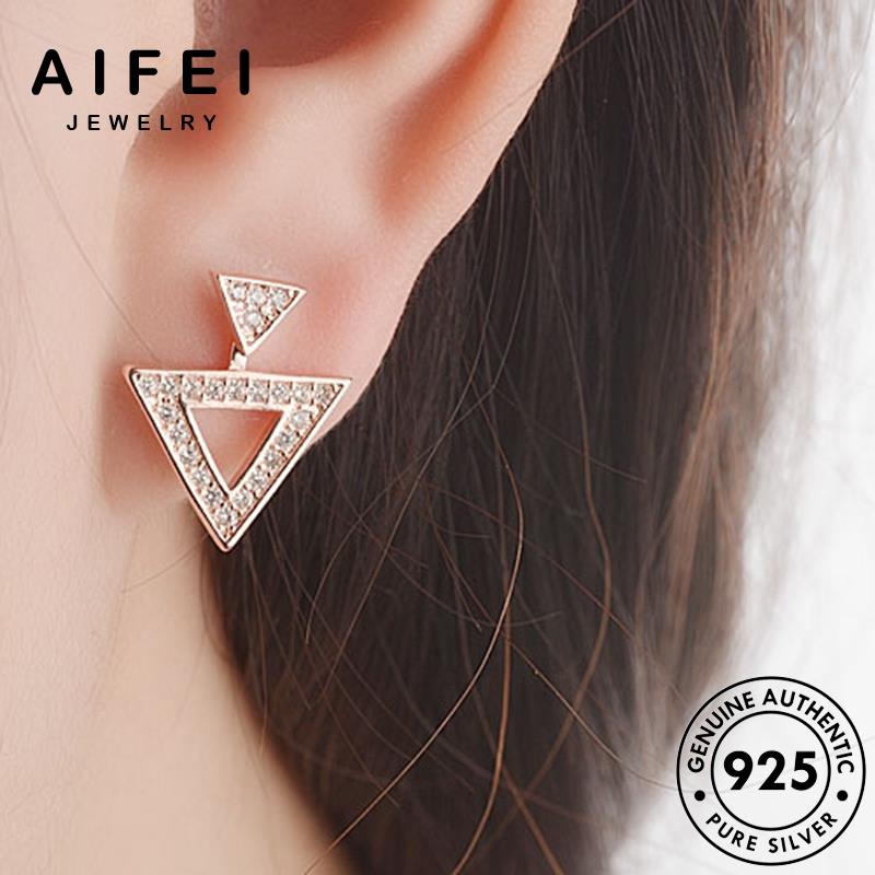 AIFEI JEWELRY bản sức kiện tai Thời trang tua quốc tam moissanite nữ bông kim hàn vàng 925 cương giác bạc khuyên nguyên tròn vành xỏ phụ thời thật E874