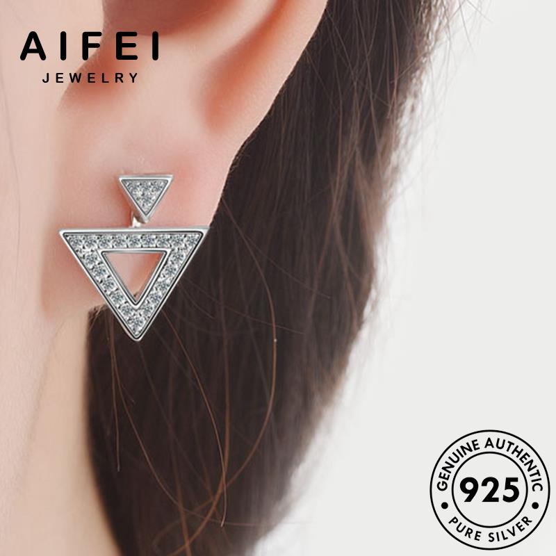 AIFEI JEWELRY bản sức kiện tai Thời trang tua quốc tam moissanite nữ bông kim hàn vàng 925 cương giác bạc khuyên nguyên tròn vành xỏ phụ thời thật E874