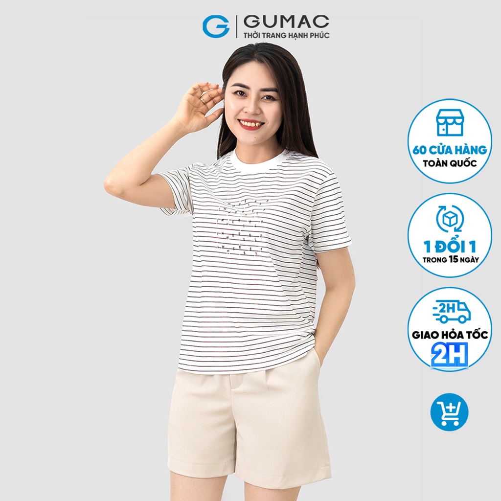 Áo thun sọc ngang in thời trang GUMAC ATD03022