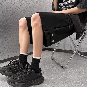 ◆Handsome boy costume◆Quần ống rộng Màu Trơn Thời Trang Nam Tính