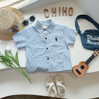 Set sơ mi caro xanh