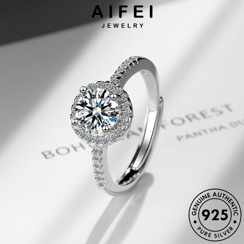 AIFEI JEWELRY nguyên 925 bản nữ cương vòng nhẫn quốc sức bạc kim thật kiện hàn phụ trang thời thời moissanite trang R130