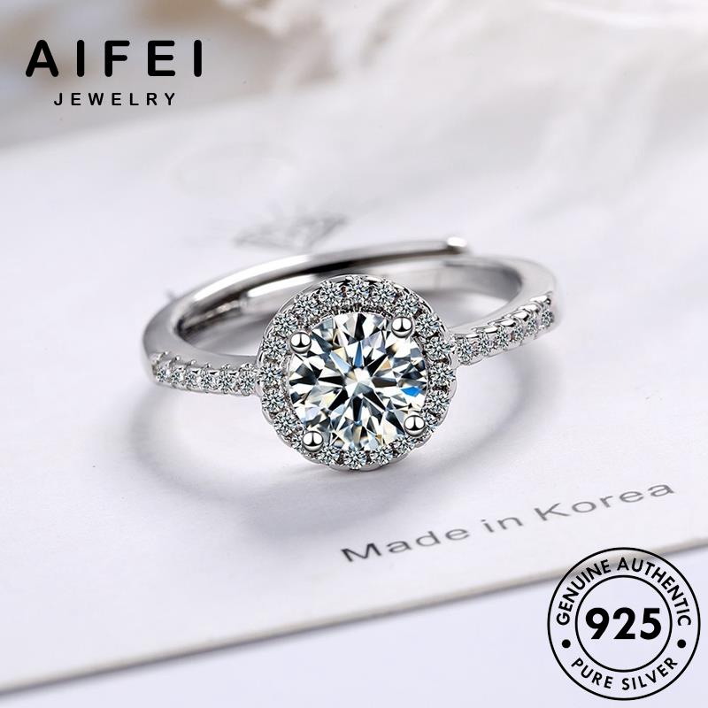 AIFEI JEWELRY nguyên 925 bản nữ cương vòng nhẫn quốc sức bạc kim thật kiện hàn phụ trang thời thời moissanite trang R130