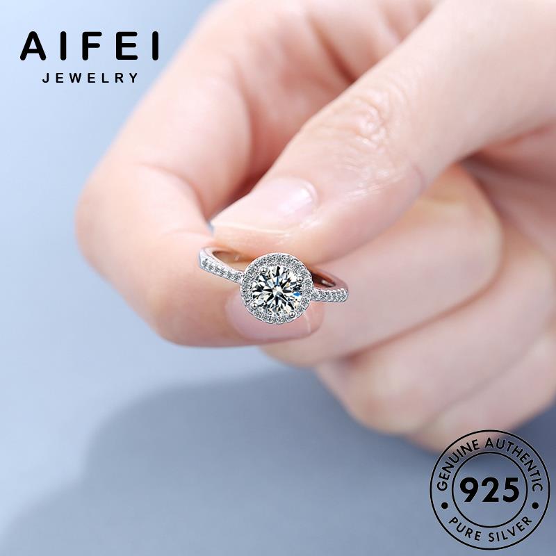 AIFEI JEWELRY nguyên 925 bản nữ cương vòng nhẫn quốc sức bạc kim thật kiện hàn phụ trang thời thời moissanite trang R130