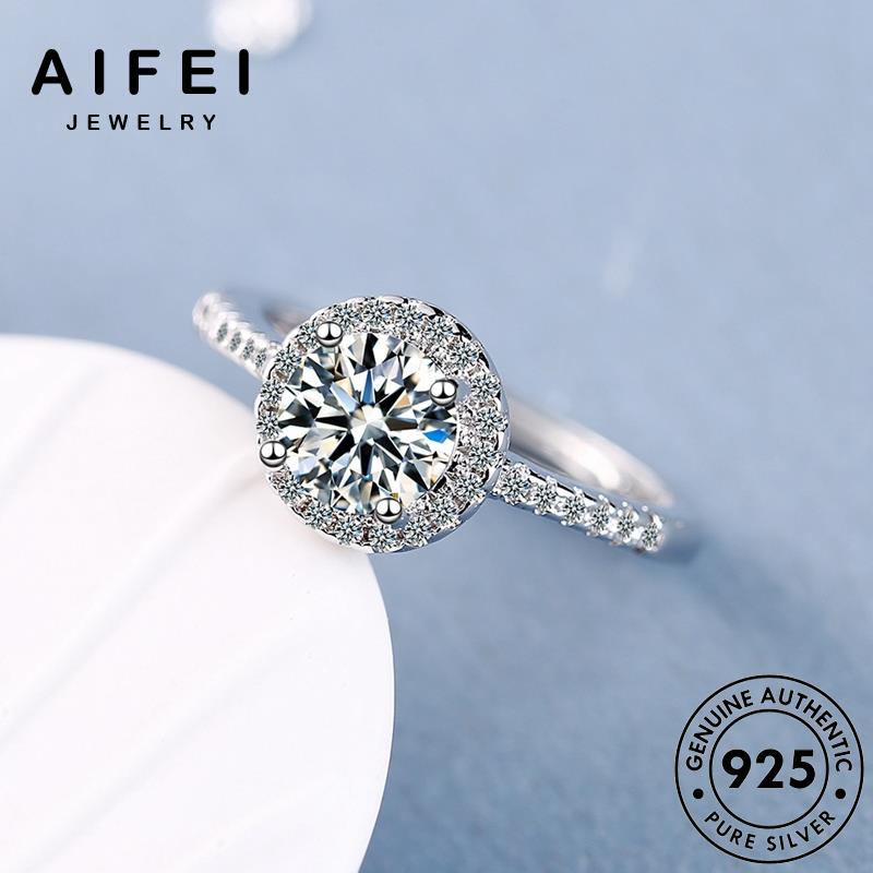 AIFEI JEWELRY nguyên 925 bản nữ cương vòng nhẫn quốc sức bạc kim thật kiện hàn phụ trang thời thời moissanite trang R130