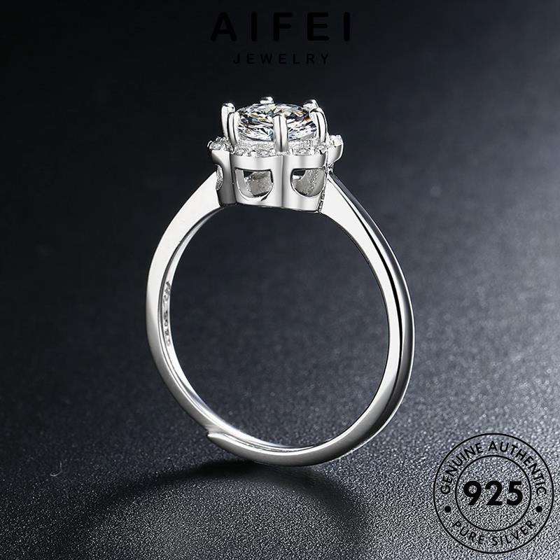 AIFEI JEWELRY thời bản nguyên đơn mai bạc nhẫn 925 hàn phụ nữ hoa trang kim sức moissanite giản quốc thật kiện cương R82