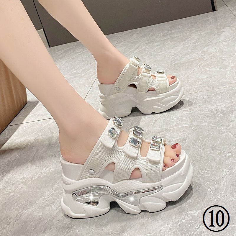 Dép Đế Xuồng Dày Dặn Đính Đá Phong Cách Thời Trang Châu Âu Dành Cho Nữ