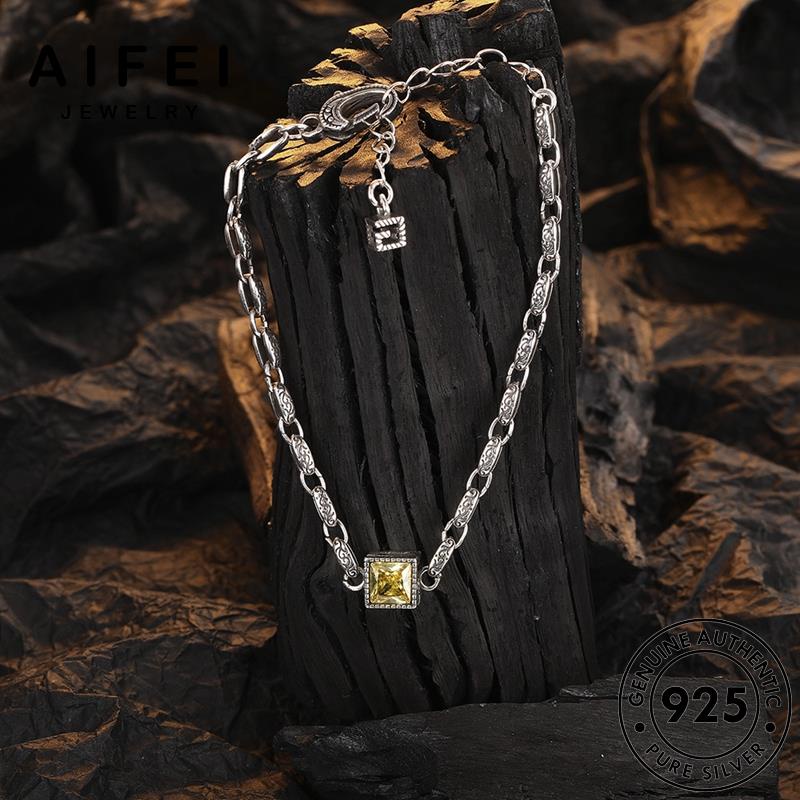 AIFEI JEWELRY bạc bản lắc mẫu thời anh 925 thời nữ phụ tay trang thật sức hàn vàng trang quốc nguyên vòng thạch kiện B1