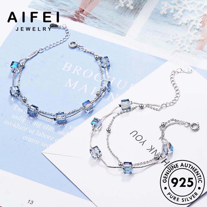 AIFEI JEWELRY 925 bạc mặt nguyên đá phương trăng phụ lập tay kiện nữ thời lắc thật vòng thời khối sức quốc bản hàn trang trang B8