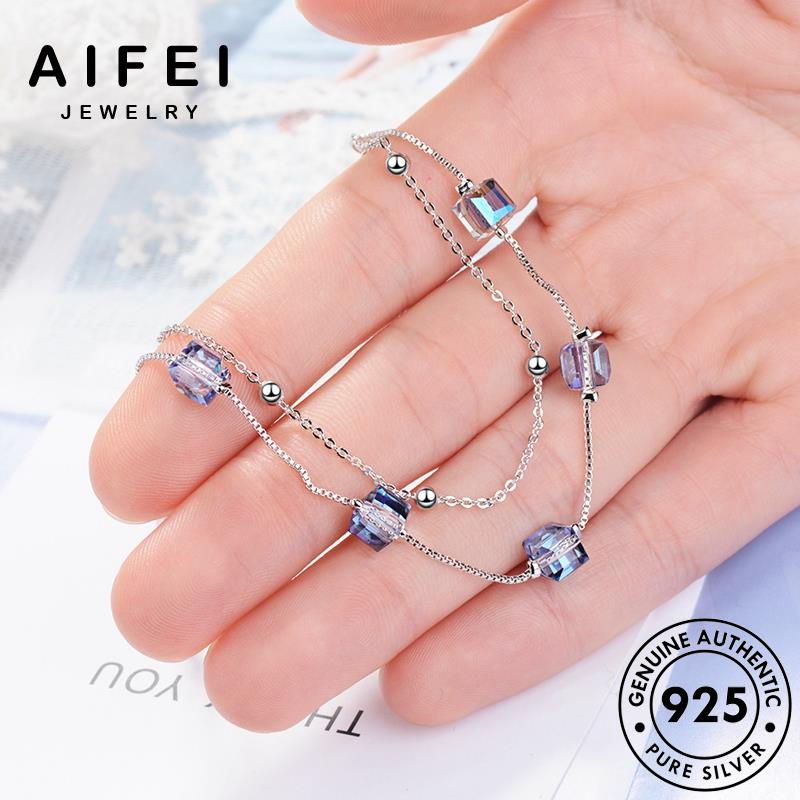 AIFEI JEWELRY 925 bạc mặt nguyên đá phương trăng phụ lập tay kiện nữ thời lắc thật vòng thời khối sức quốc bản hàn trang trang B8