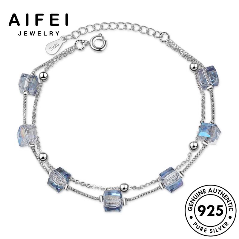 AIFEI JEWELRY 925 bạc mặt nguyên đá phương trăng phụ lập tay kiện nữ thời lắc thật vòng thời khối sức quốc bản hàn trang trang B8