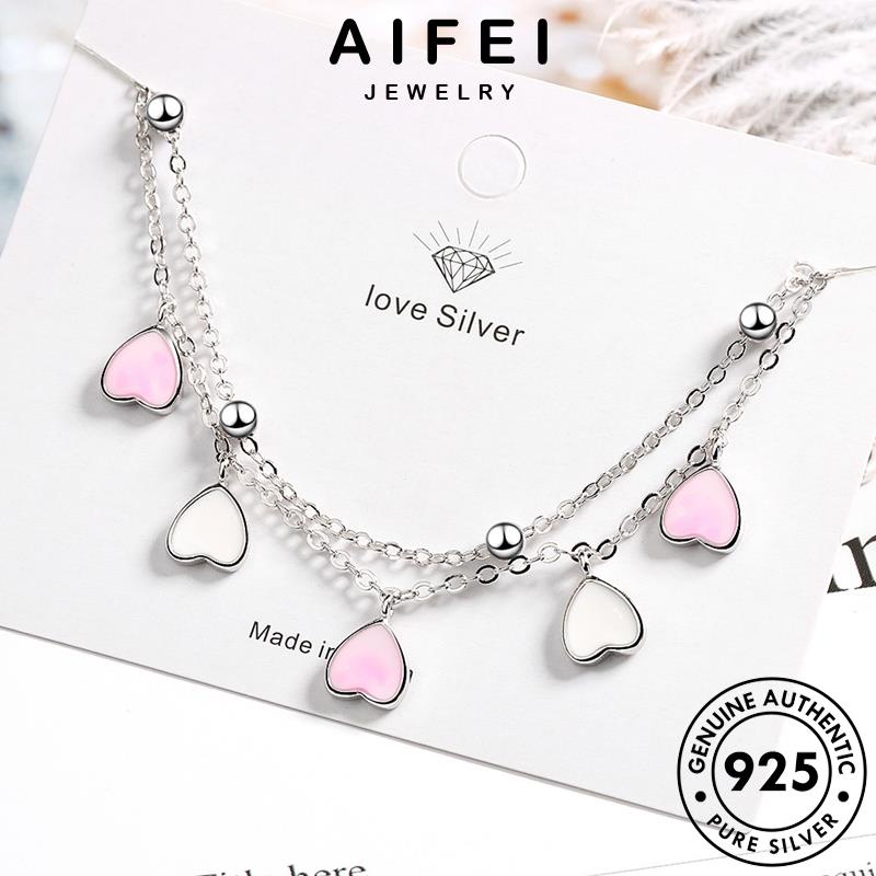 AIFEI JEWELRY lắc 925 bản bạc hồng tim quốc vòng phụ tay sức thời trang nguyên thật trái nữ hàn kiện B27