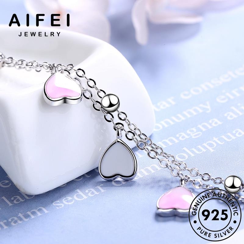AIFEI JEWELRY lắc 925 bản bạc hồng tim quốc vòng phụ tay sức thời trang nguyên thật trái nữ hàn kiện B27