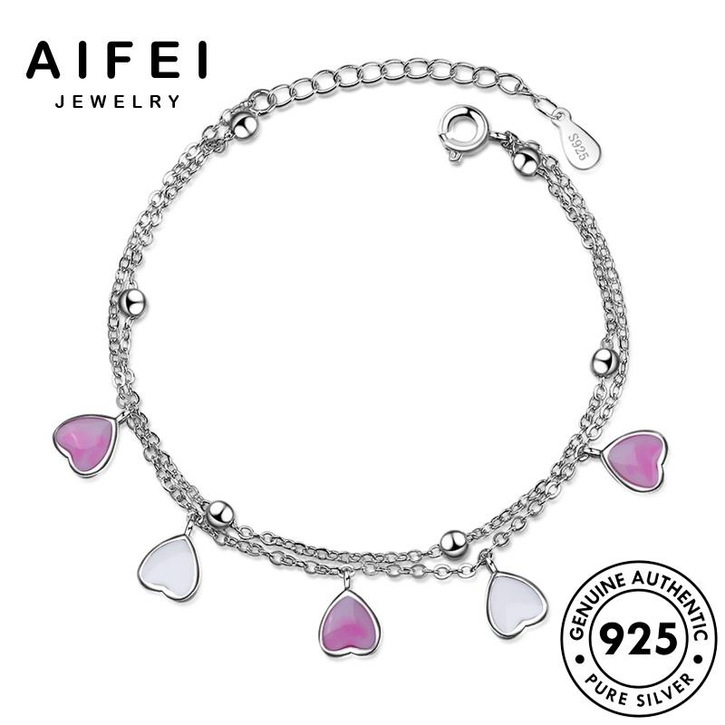 AIFEI JEWELRY lắc 925 bản bạc hồng tim quốc vòng phụ tay sức thời trang nguyên thật trái nữ hàn kiện B27