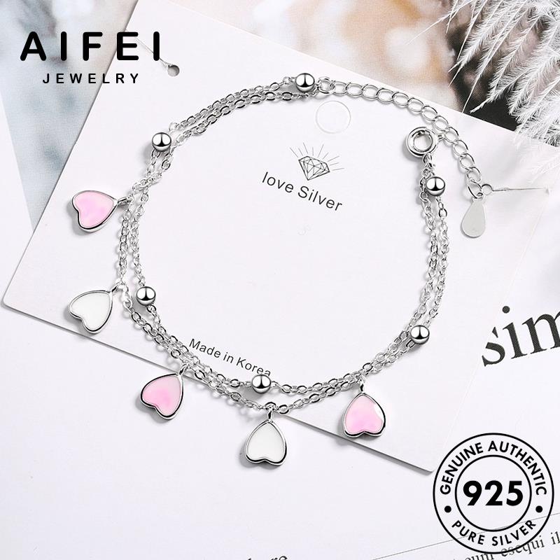 AIFEI JEWELRY lắc 925 bản bạc hồng tim quốc vòng phụ tay sức thời trang nguyên thật trái nữ hàn kiện B27
