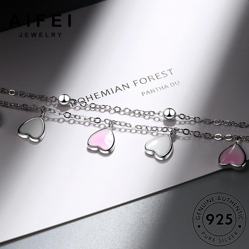 AIFEI JEWELRY lắc 925 bản bạc hồng tim quốc vòng phụ tay sức thời trang nguyên thật trái nữ hàn kiện B27