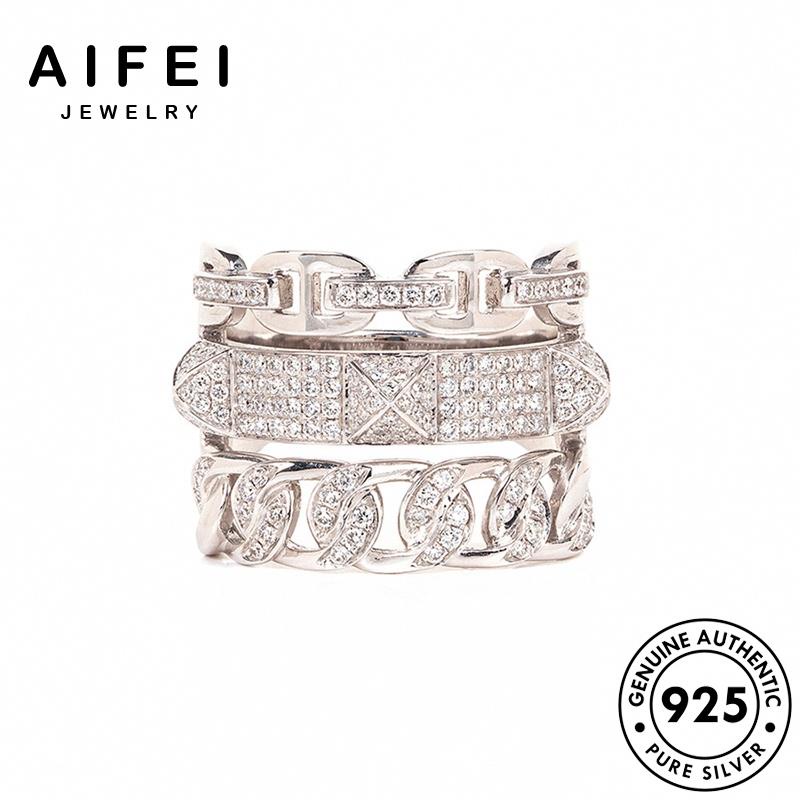 Nhẫn Bạc 925 Ba Lớp Đính Đá Thời Trang R2579