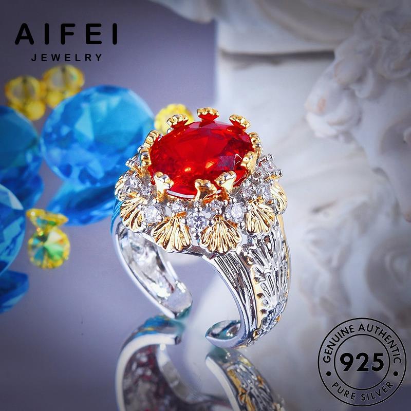 AIFEI JEWELRY 925 trang nhẫn ngọc bông hàn kiện phụ quốc những hoa thật nguyên thời hồng sức bạc bản nữ R2603