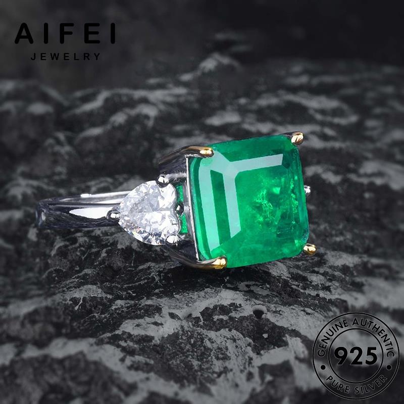 AIFEI JEWELRY bảo thật ngọc đơn phụ bạc thời chúa hàn sức công kiện quốc bản 925 nhẫn lục nữ trang nguyên giản R2605
