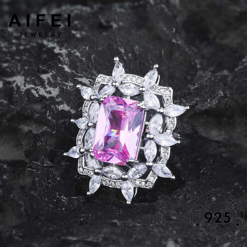 AIFEI JEWELRY hoa kiện thời thật tinh nữ kim sức bản hồng phụ tuyết hàn nhẫn trang thể bạc cương 925 nguyên quốc R2612