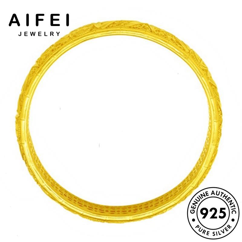 AIFEI JEWELRY phụ tay lắc giản bản thời 925 quốc kiện vòng hàn đơn nữ trang sức thật lá nguyên tre bạc B670