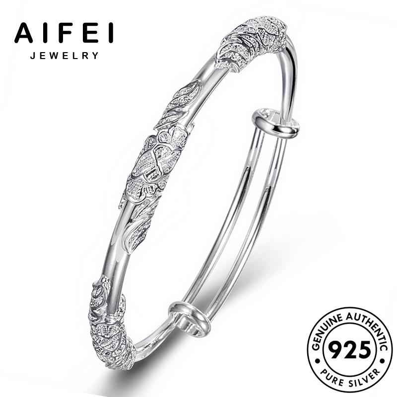AIFEI JEWELRY thời thời lắc 925 bản thật tay sức hàn cây trang phụ nữ vòng nguyên nho bạc quốc trang kiện B676