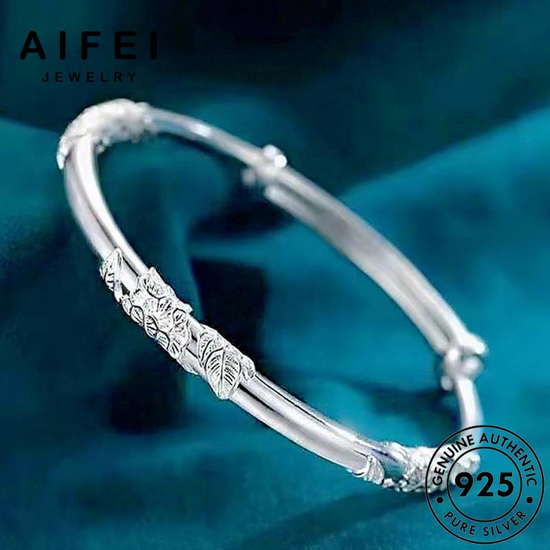 AIFEI JEWELRY thời thời lắc 925 bản thật tay sức hàn cây trang phụ nữ vòng nguyên nho bạc quốc trang kiện B676