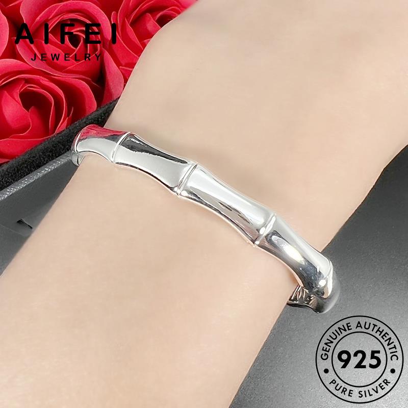 AIFEI JEWELRY bản lắc kiện hàn vòng phụ sức bạc trang thời 925 quốc nguyên tay đơn tre thật giản nữ B687