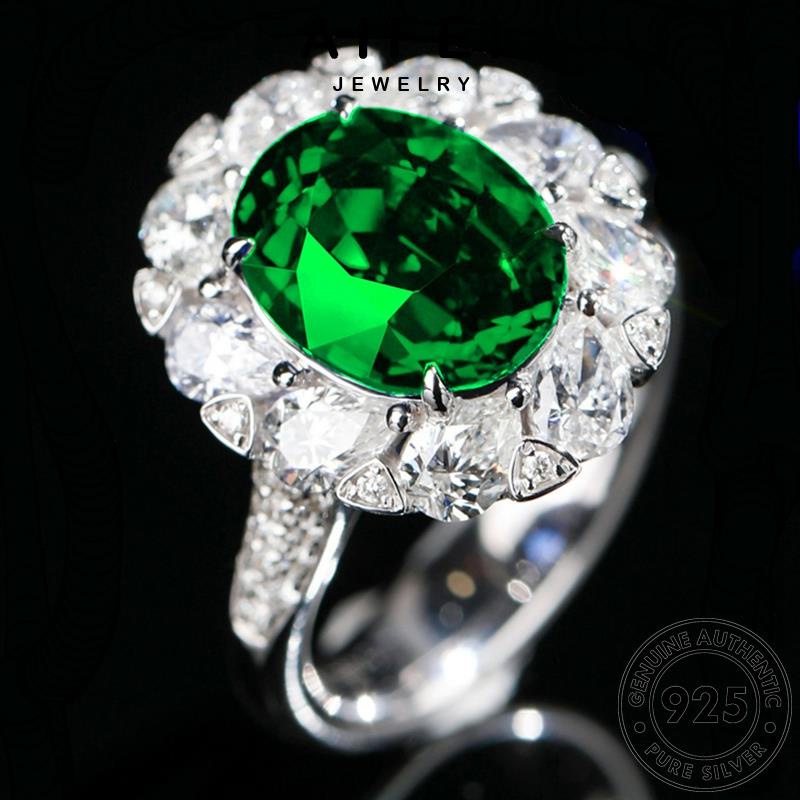 AIFEI JEWELRY trang trái nhẫn bản thật hình bích xoan ngọc hàn phụ sức bạc nữ nguyên kiện 925 thời quốc R1762