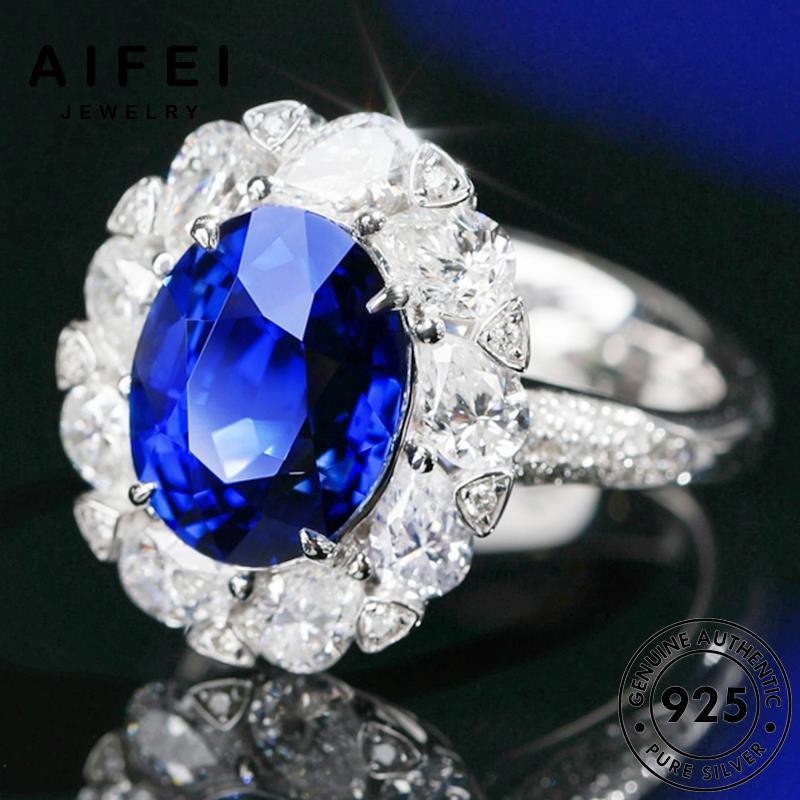 AIFEI JEWELRY trang trái nhẫn bản thật hình bích xoan ngọc hàn phụ sức bạc nữ nguyên kiện 925 thời quốc R1762