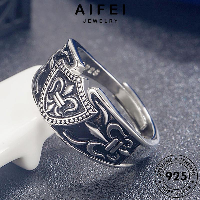 AIFEI JEWELRY bản thời cổ hàn thật nhẫn 925 quốc neo phụ trang nguyên kiện điển sức bạc nữ R1769