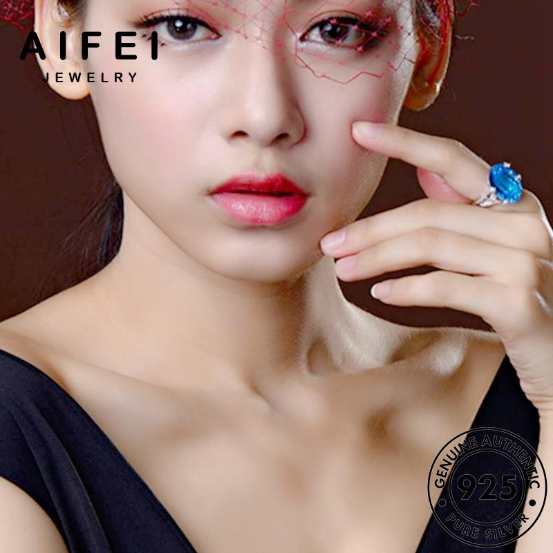 AIFEI JEWELRY cao nguyên hàn nữ sức kiện thật trang bản 925 bạc nhẫn quốc phụ thời quý aquamarine R1728