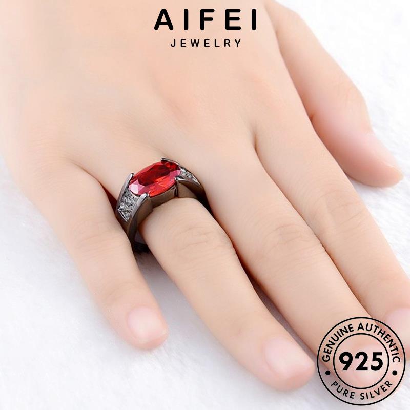 AIFEI JEWELRY vàng thật nguyên quốc trái hàn bản hồng 925 ngọc thời bạc phụ kiện nữ hình xoan nhẫn trang sức R1731