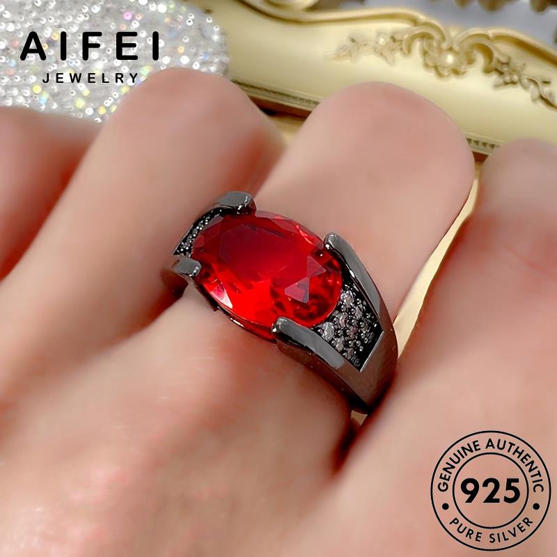 AIFEI JEWELRY vàng thật nguyên quốc trái hàn bản hồng 925 ngọc thời bạc phụ kiện nữ hình xoan nhẫn trang sức R1731