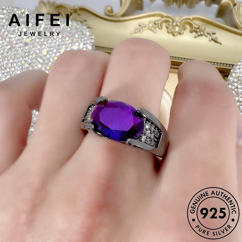 AIFEI JEWELRY vàng thật nguyên quốc trái hàn bản hồng 925 ngọc thời bạc phụ kiện nữ hình xoan nhẫn trang sức R1731