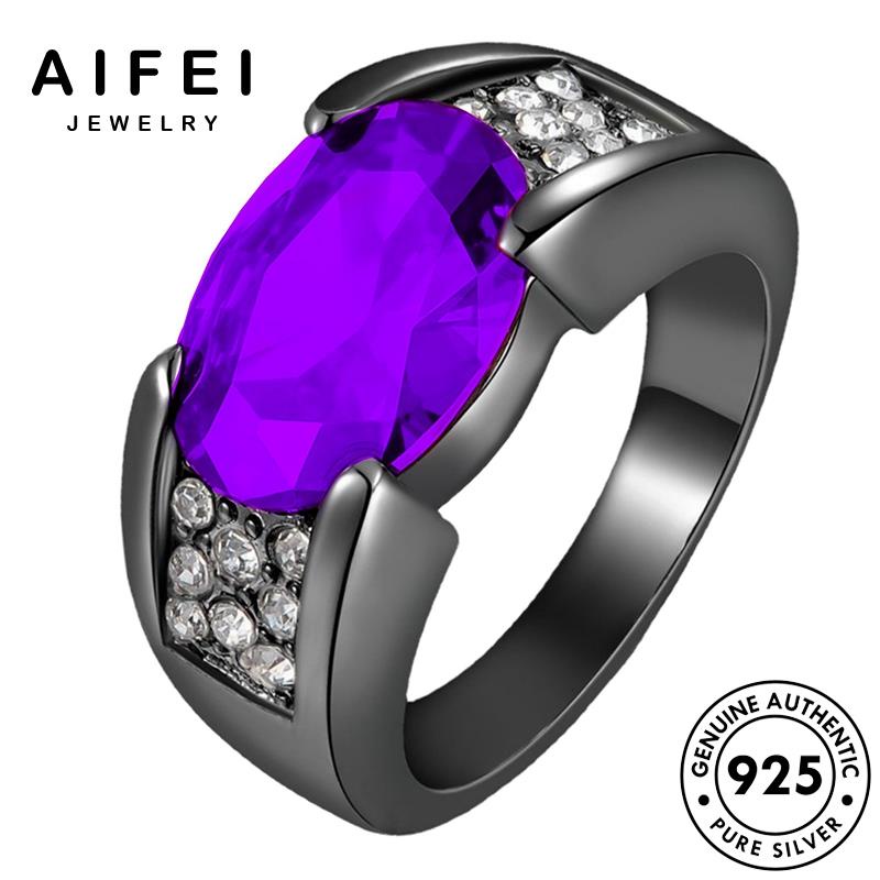 AIFEI JEWELRY vàng thật nguyên quốc trái hàn bản hồng 925 ngọc thời bạc phụ kiện nữ hình xoan nhẫn trang sức R1731
