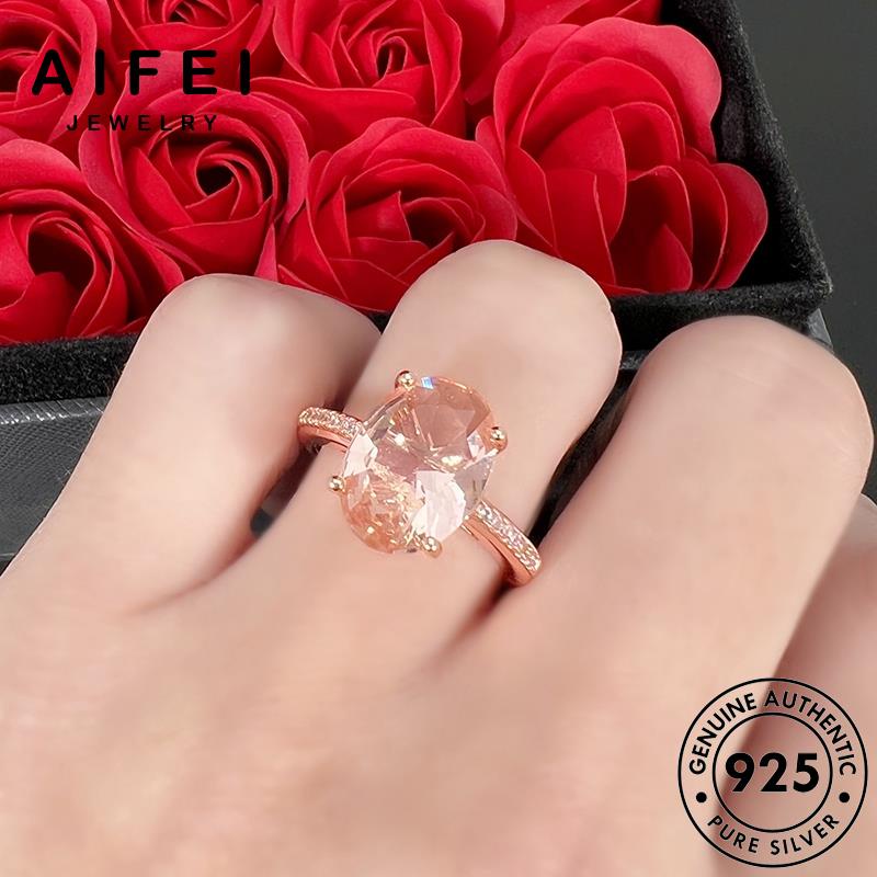 AIFEI JEWELRY nhẫn kiện nguyên sức phụ thật quốc 925 giản dục pha đơn thời trang bầu hàn hình nữ vàng bản bạc lê R1772